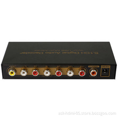 Digital Audio to 5.1 Analog Decoder with USB to AVNew